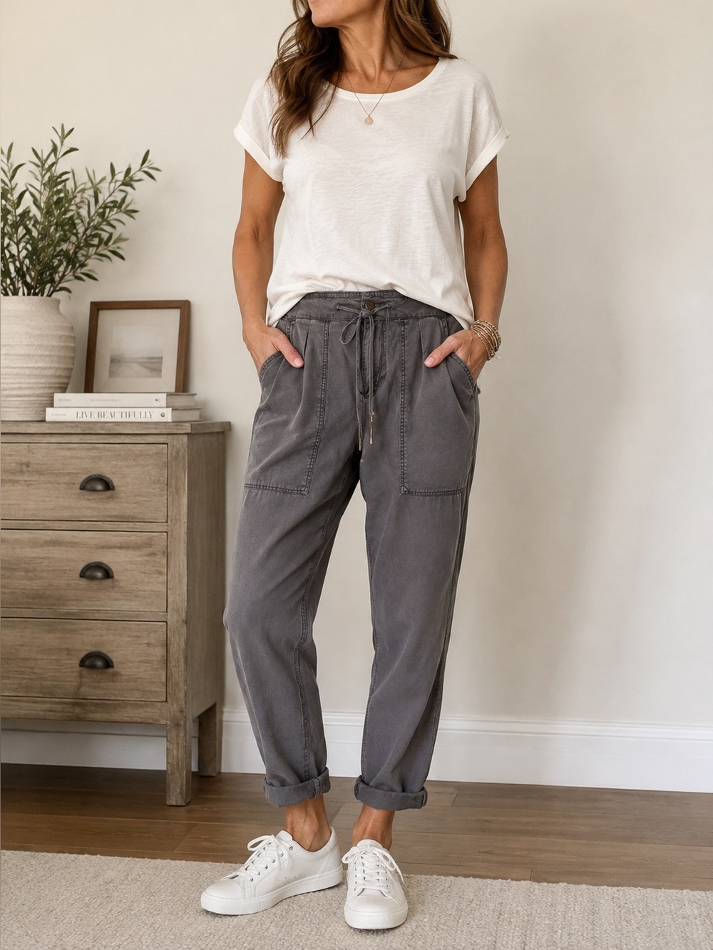 Young Fabulous & Broke Men's Gray Drawstring Cargo Pants